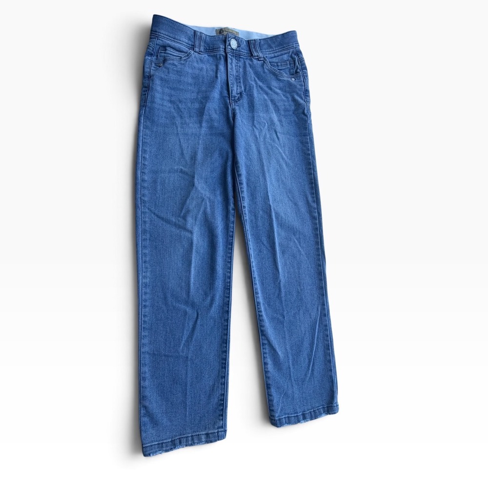 Democracy Ab Solution Tech Straight Leg Jeans Womens 8 Blue EUC Stretch Denim